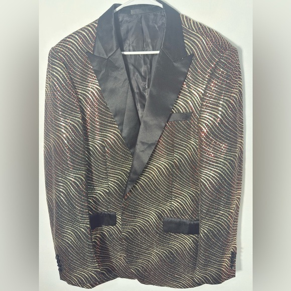 Elegant Black and Red Patterned Blazer - Picture 8 of 15